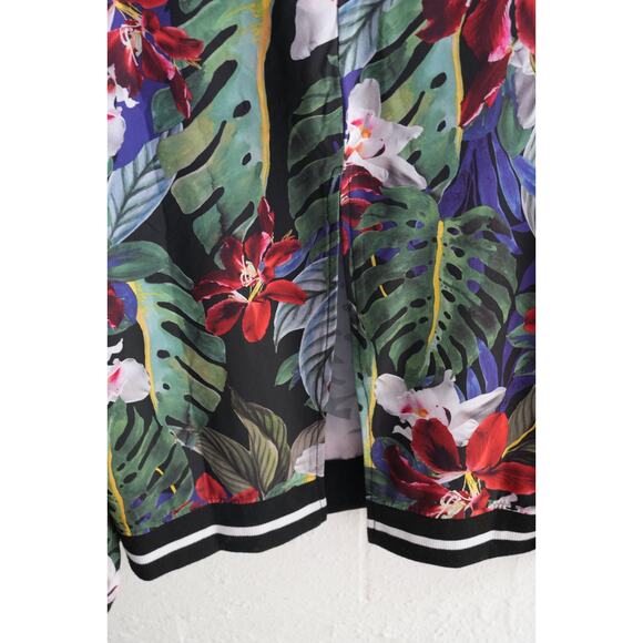 C&C California Black Multi-Color Floral Print Pullover Sweatshirt Size Medium - Picture 3 of 7